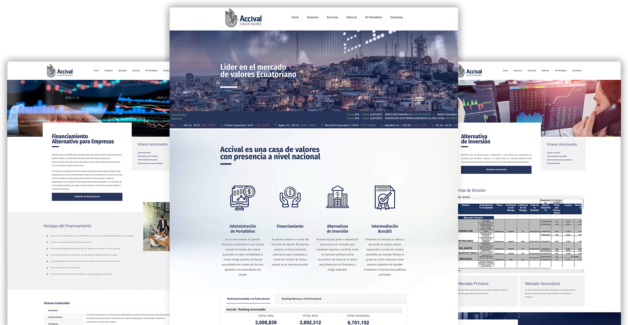 Diseño web - Quito - Accival Casa de Valores