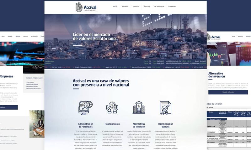 Diseño web Accival Casa de Valores Diseño web - Quito - Accival Casa de Valores