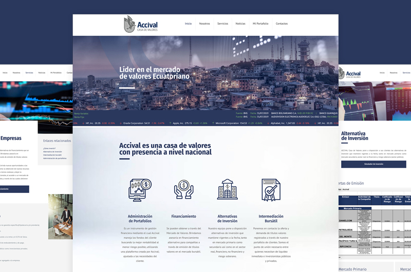 Diseño web - Quito - Accival Casa de Valores