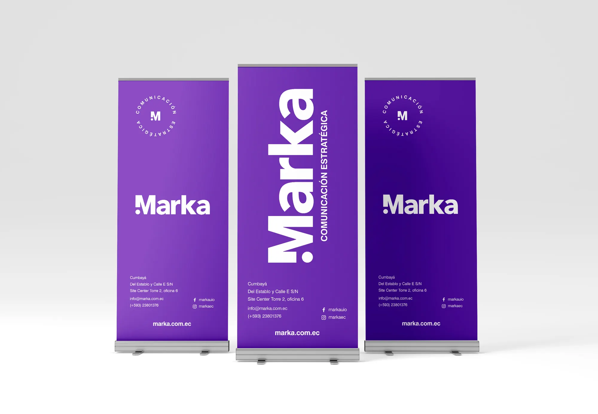 Roll up diseñado para Marka Comunicación Estratégica