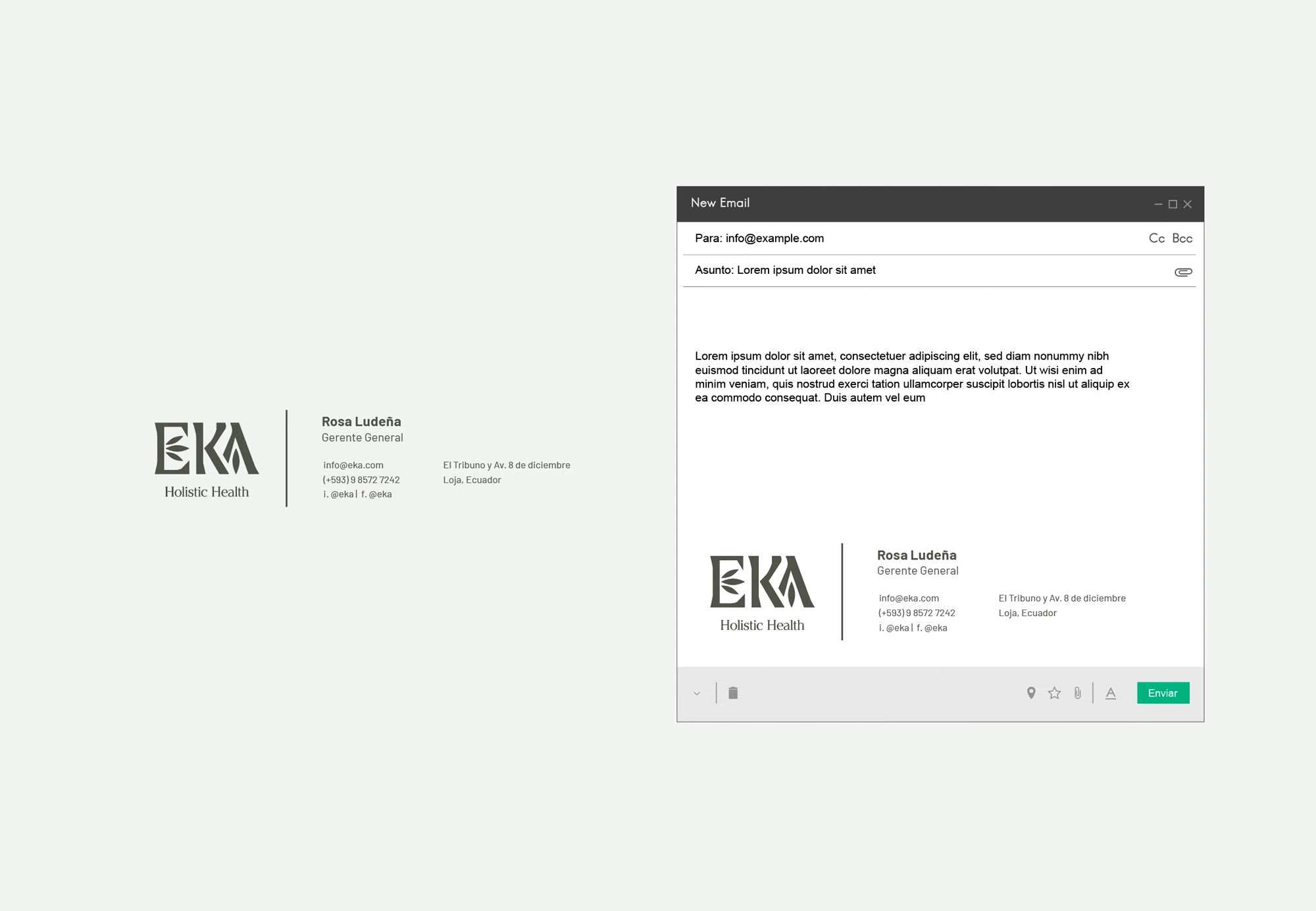 Firma de correo para EKA Holistic Health en Loja