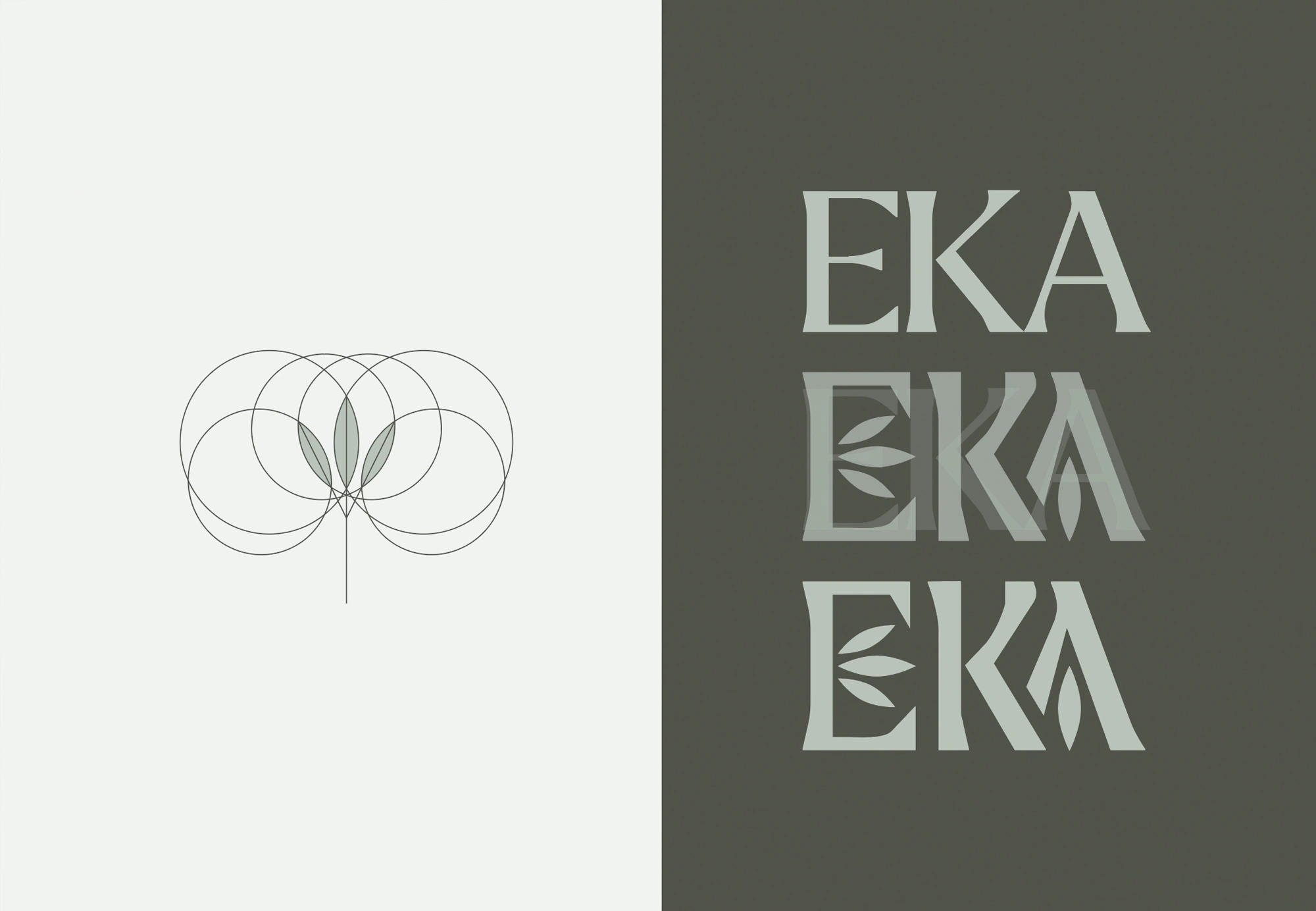 Personalización tipográfica y geometrización del isotipo EKA Holistic Health en Loja